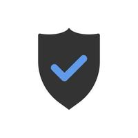 Approval shield vector icon on white background