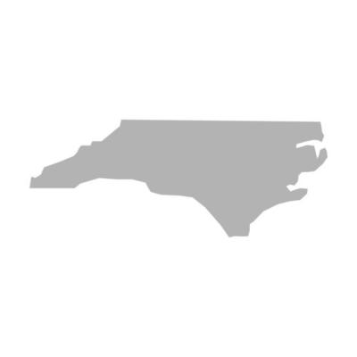 North Carolina map vector icon on isolated white background