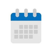 icono de vector de calendario aislado sobre fondo blanco