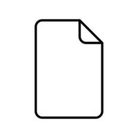 Sheet of paper black line vector icon