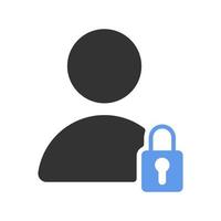 User locked vector icon on white background.