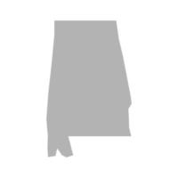 Alabama map vector icon on isolated white background