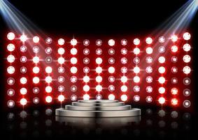 Stage podium with spotlights on dark background vector