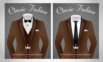 Business suit template with black tie and white shirt banner vector