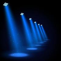 Glowing blue spotlights vector