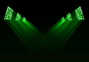 Green stage lights background vector