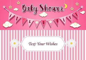 Baby girl shower invitation card design template