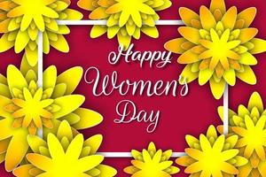 International happy women's day background with Abstract yellow flowers