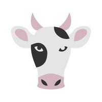 icono de vector de cabeza de vaca aislado sobre fondo blanco