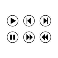 Music button vector icon set on white background