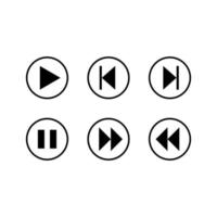 Music button vector icon set on white background