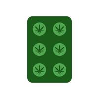 Medical cannabis tablets vector icon on white background