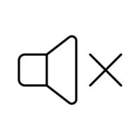 No sound line vector icon on white background