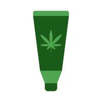 Green toothpaste with marijuana leaf vector icon