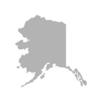 icono de vector de mapa de alaska sobre fondo blanco aislado