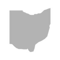 icono de vector de mapa de ohio sobre fondo blanco aislado