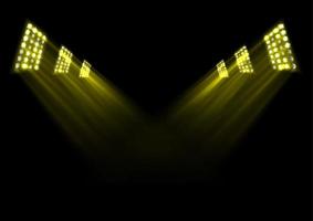 Gold stage lights background vector