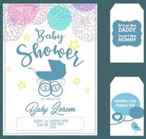 plantilla de tarjeta de invitación de baby shower vector
