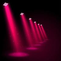 Glowing pink spotlights vector