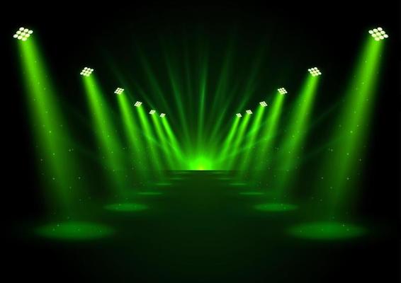 Glowing green spotlights