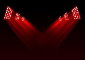Red stage lights background vector