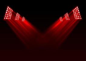 Red stage lights background vector