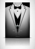 White suit and tuxedo with black bow tie vector