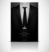 Black suit and tuxedo with black tie vector