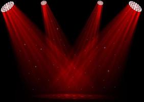 Red spotlights on dark background vector