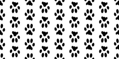 Pet footprints horizontal seamless pattern. Animal print. Black prints of tracks of a cat, dog on a white background. Pet paw print silhouettes. Nice texture. Vector. vector