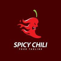 Chili logo dracula face vector Spicy food symbol template
