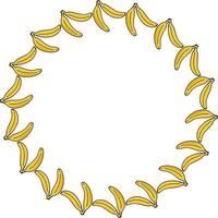 Round frame with cozy banana on white background vector