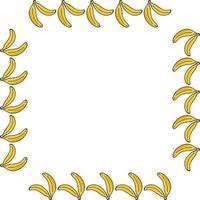 Square frame with cozy banana on white background vector