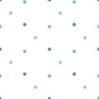 Seamless pattern with blue stars on white background for plaid, fabric, textile, clothes, cards, post cards, scrapbooking paper, tablecloth and other things. Vector image.