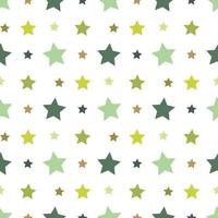 Seamless pattern with green and brown stars on white background for plaid, fabric, textile, clothes, cards, post cards, scrapbooking paper, tablecloth and other things. Vector image.