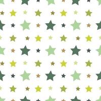 Seamless pattern with green and brown stars on white background for plaid, fabric, textile, clothes, cards, post cards, scrapbooking paper, tablecloth and other things. Vector image.