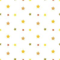 Seamless pattern with light and dark orange and yellow stars on white background for plaid, fabric, textile, clothes, cards, post cards, scrapbooking paper, tablecloth and other things. Vector image.