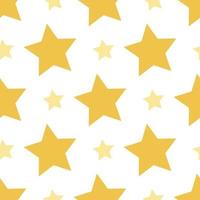 Seamless pattern with yellow stars on white background for plaid, fabric, textile, clothes, cards, post cards, scrapbooking paper, tablecloth and other things. Vector image.