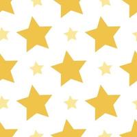 Seamless pattern with yellow stars on white background for plaid, fabric, textile, clothes, cards, post cards, scrapbooking paper, tablecloth and other things. Vector image.