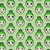 Cute funny cartoon character cabbage on green background.Vector cartoon kawaii character illustration design on wallpaper vector