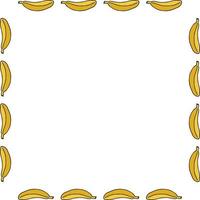 Square frame with banana on white background vector