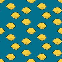 Seamless pattern with lemon on dark blue background vector