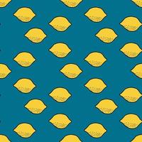 Seamless pattern with lemon on dark blue background vector