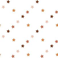Seamless pattern in charmed beautiful orange and brown stars on white background for plaid, fabric, textile, clothes, tablecloth and other things. Vector image.