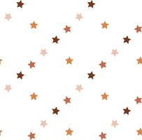 Seamless pattern in charmed beautiful orange and brown stars on white background for plaid, fabric, textile, clothes, tablecloth and other things. Vector image.