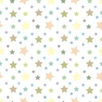 Seamless pattern in charmed multicolored stars on white background for plaid, fabric, textile, clothes, tablecloth and other things. Vector image.