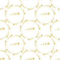 Seamless pattern with round frames of yellow stars on white background for plaid, fabric, textile, clothes, cards, post cards, scrapbooking paper, tablecloth and other things. Vector image.