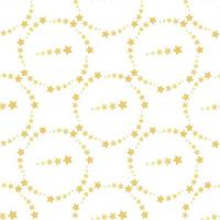 Seamless pattern with round frames of yellow stars on white background for plaid, fabric, textile, clothes, cards, post cards, scrapbooking paper, tablecloth and other things. Vector image.