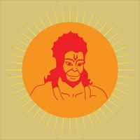 lord hanuman sobre fondo abstracto para el festival hanuman jayanti de la india vector