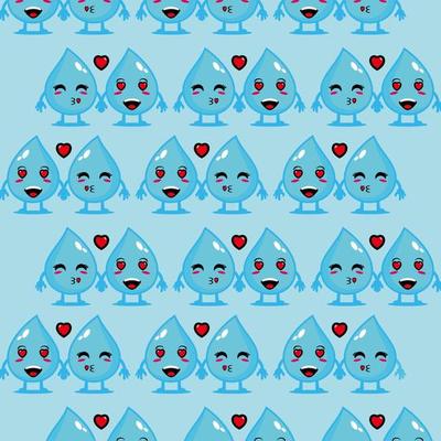 Cute funny aqua water drop on blue  cartoon kawaii  character illustration design 7168587 Vector Art at Vecteezy